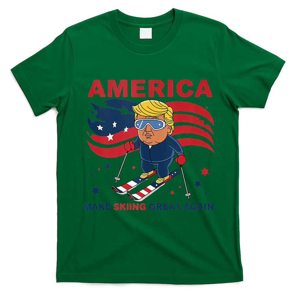Usa Apres Ski Make Skiing Great Again Donald Trump T-Shirt - Irish Green