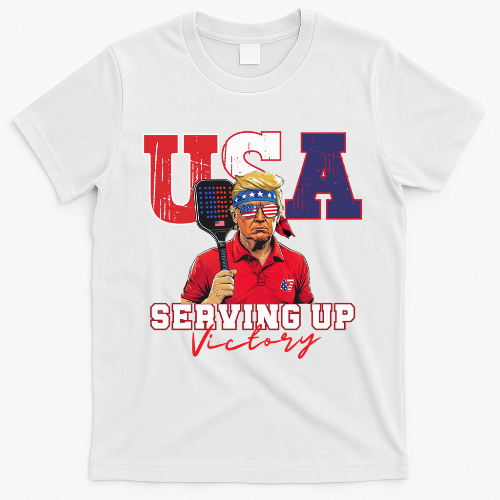 Usa Pickleball Champ Patriotic Trump & Pickleball T-Shirt - White