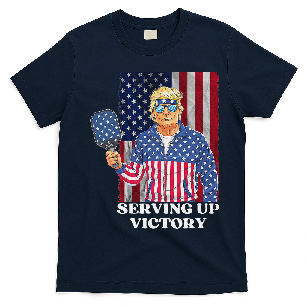 Usa Pickleball Champ Patriotic Trump Political T-Shirt - Navy Blue