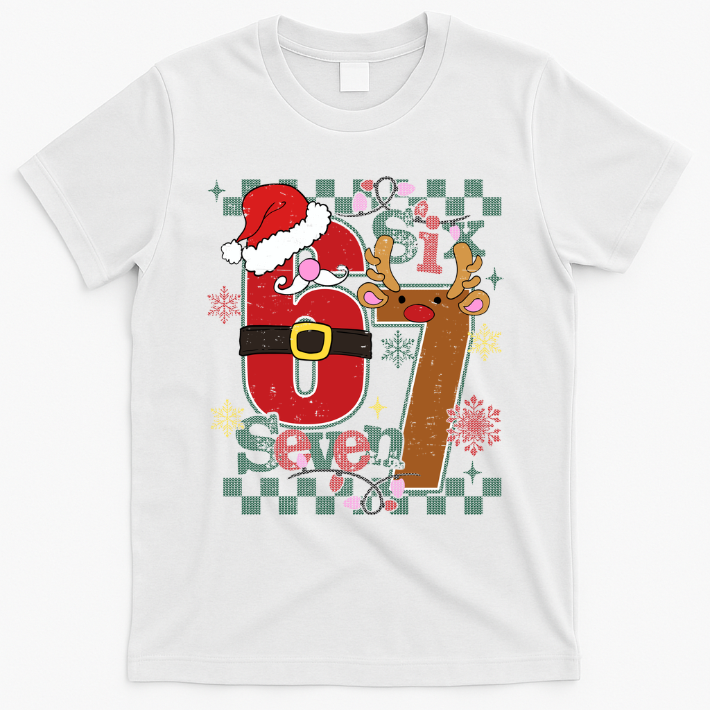 Ugly Sweater Christmas Funny Meme Six Seven 67  T-Shirt - White