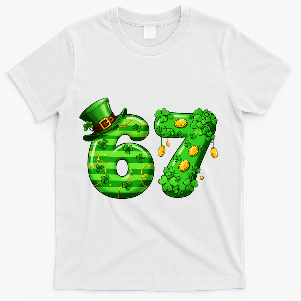 Viral 67 St Patrick's Day 6-7 Meme Irish T-Shirt - White