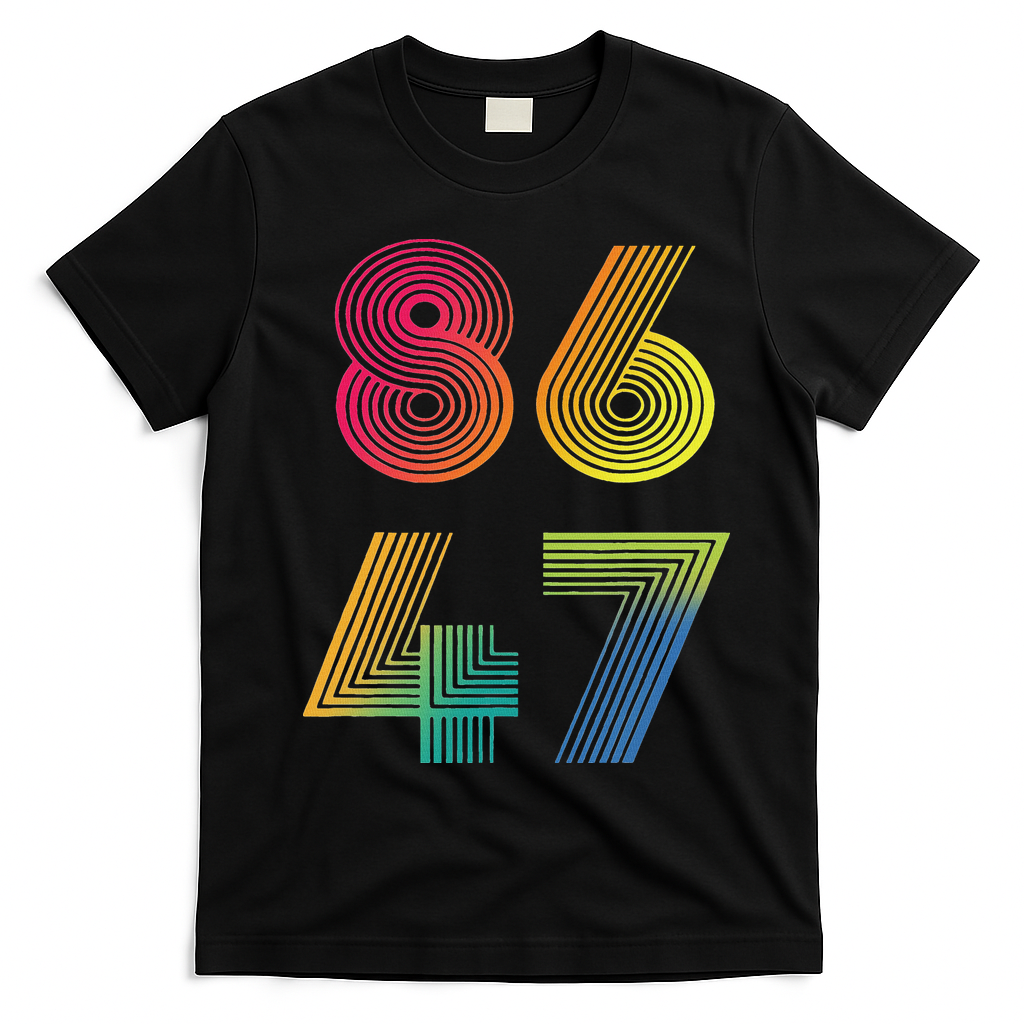 Vintage 86 47 Tie Dye Anti Trump 47 Anti Trump President T-Shirt - Black
