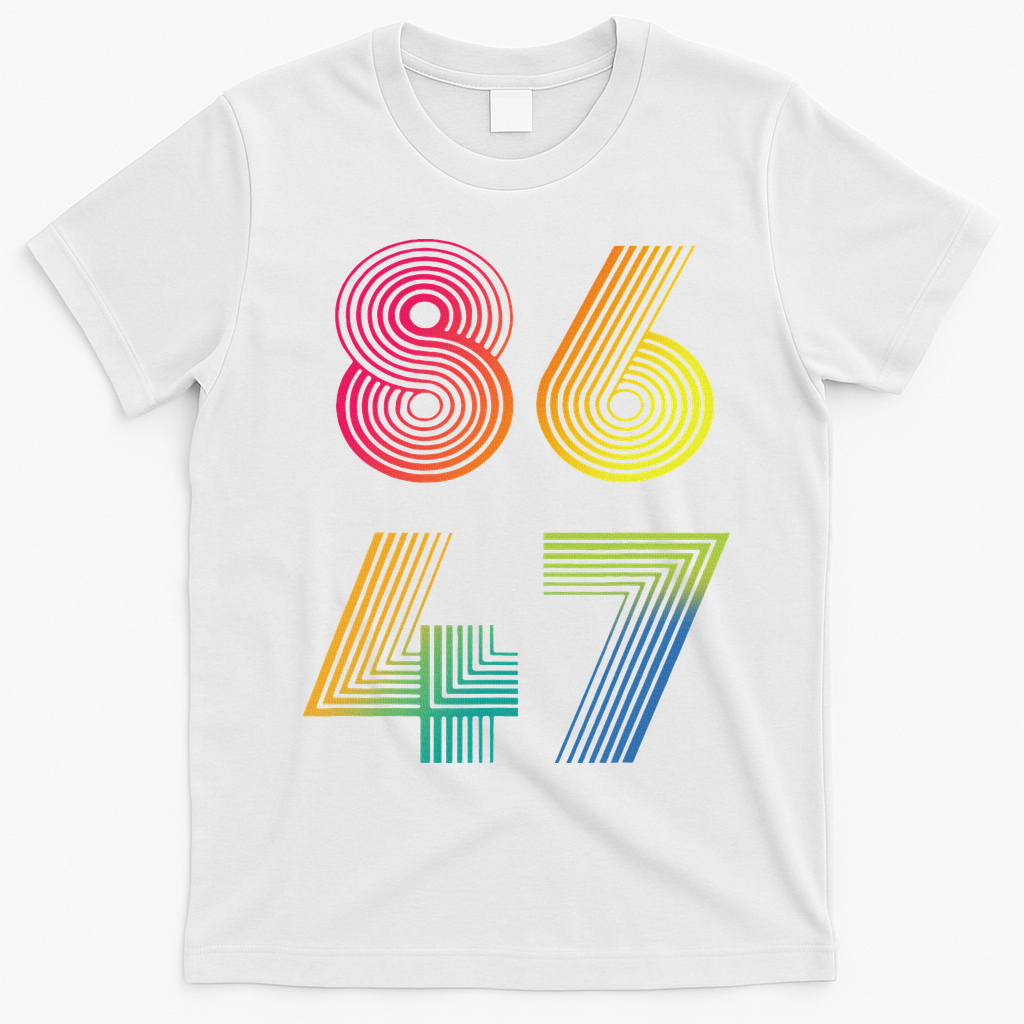 Vintage 86 47 Tie Dye Anti Trump 47 Anti Trump President T-Shirt - White