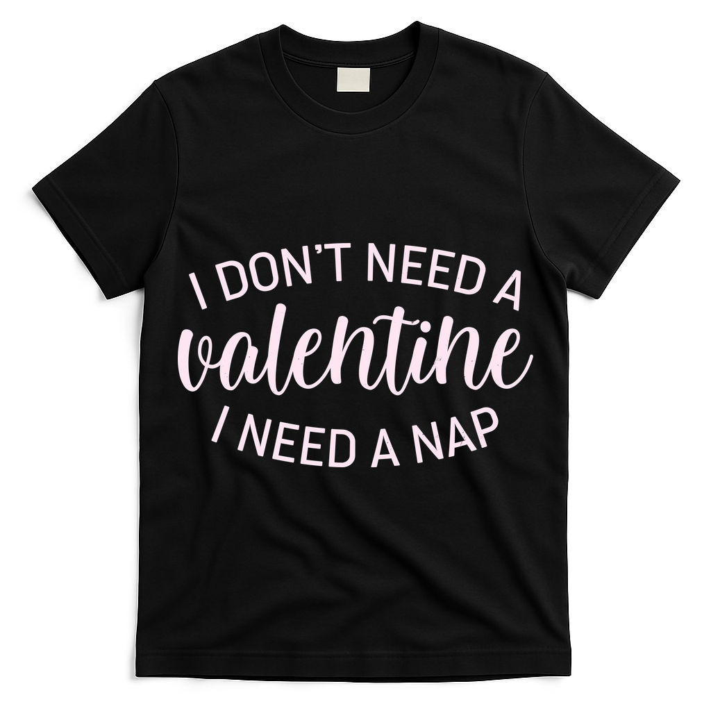 Funny I Don't Need A Valentine I Need A Nap T-Shirt