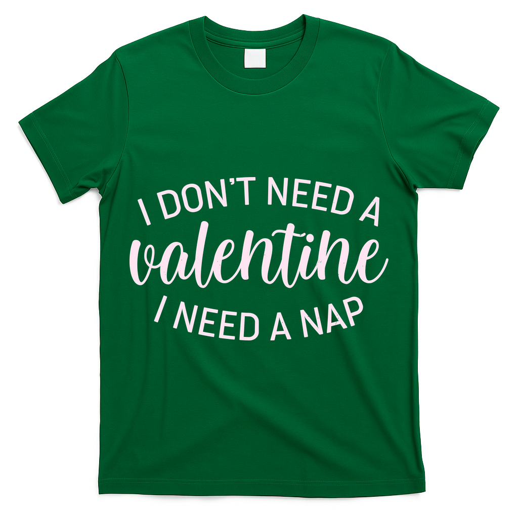 Funny I Don't Need A Valentine I Need A Nap T-Shirt