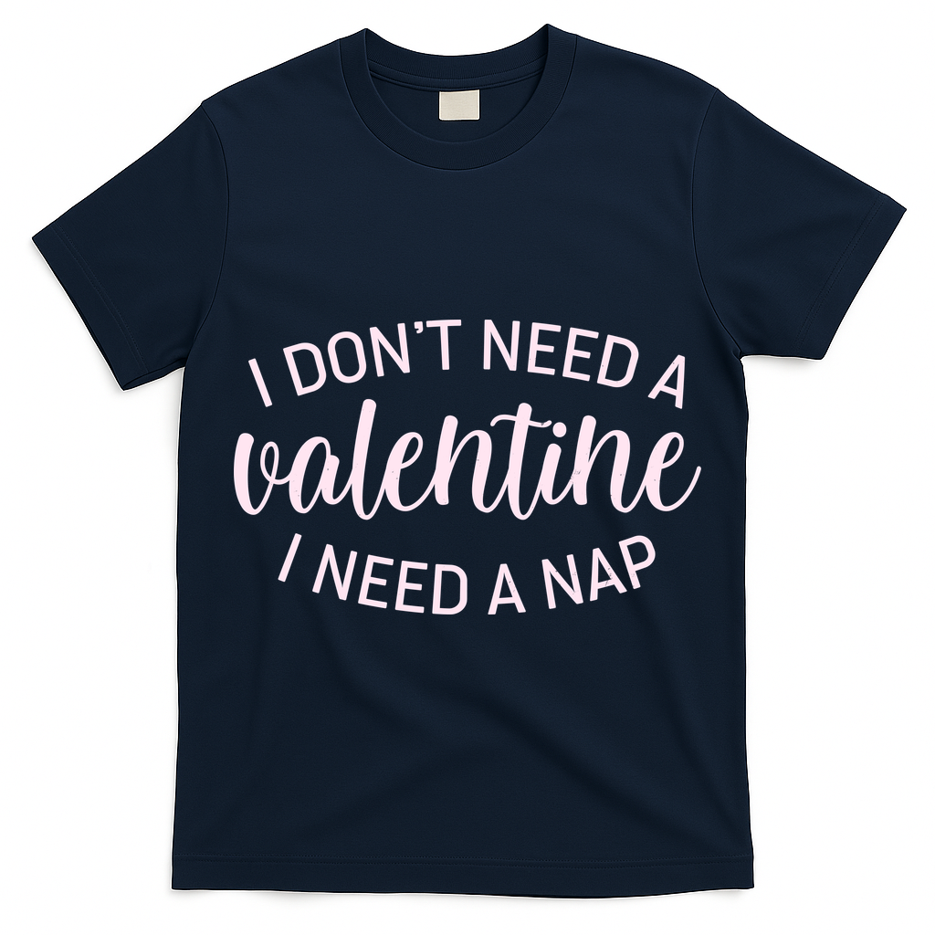 Funny I Don't Need A Valentine I Need A Nap T-Shirt