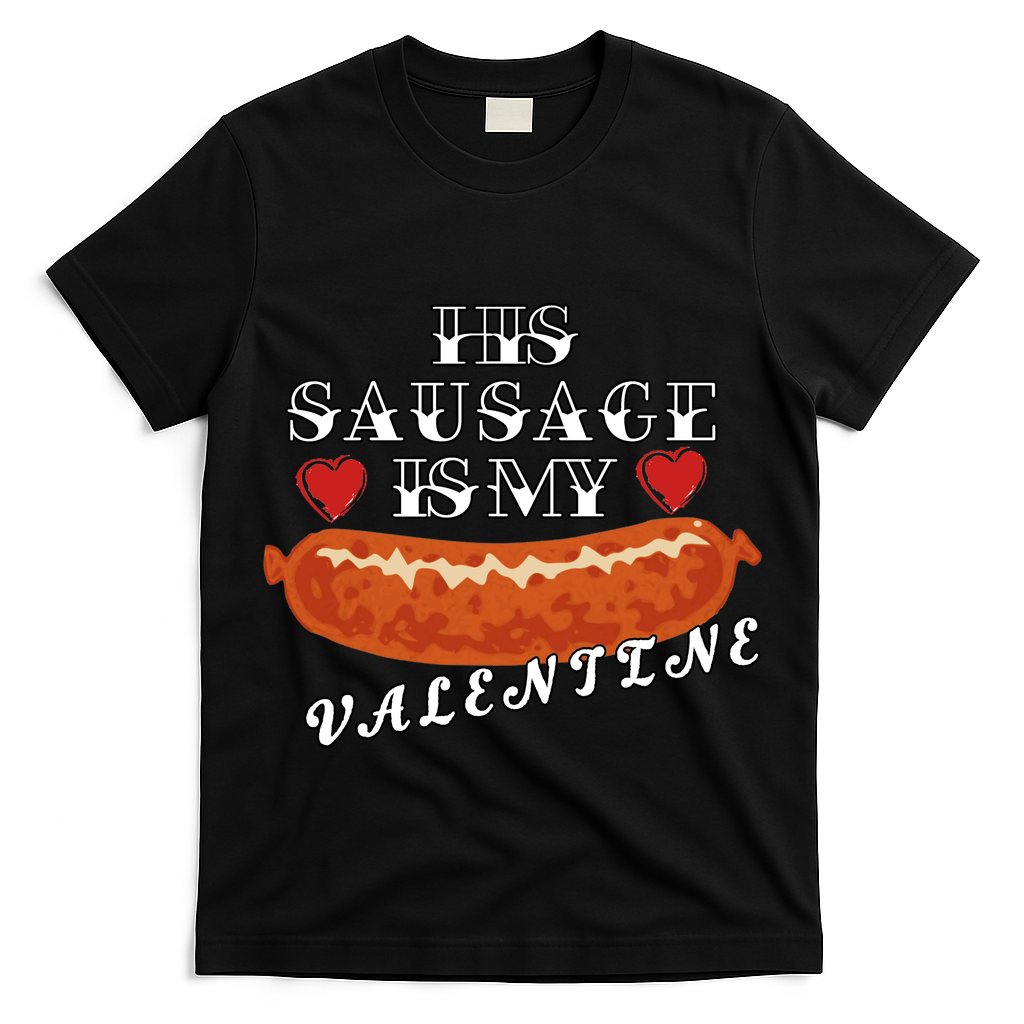 HIs Sausage Is My Valentine Dirty Offensive  T-Shirt