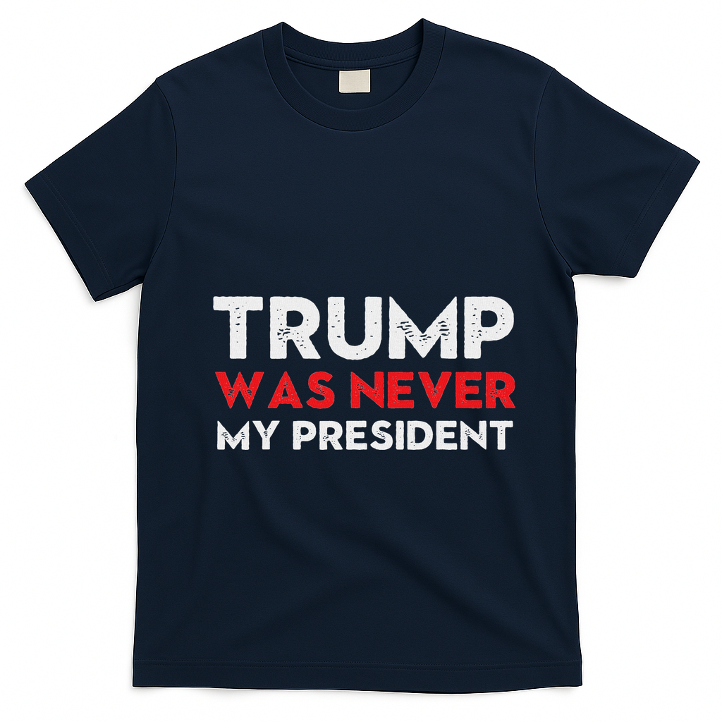 Vintage Anti Trump Was Never My President Trump Lost 8645 T-Shirt - Navy Blue