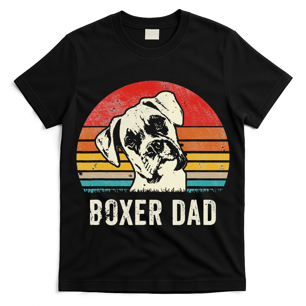 Vintage Boxer Dad Ever Daddy Gifts Dog Dad Father T-Shirt