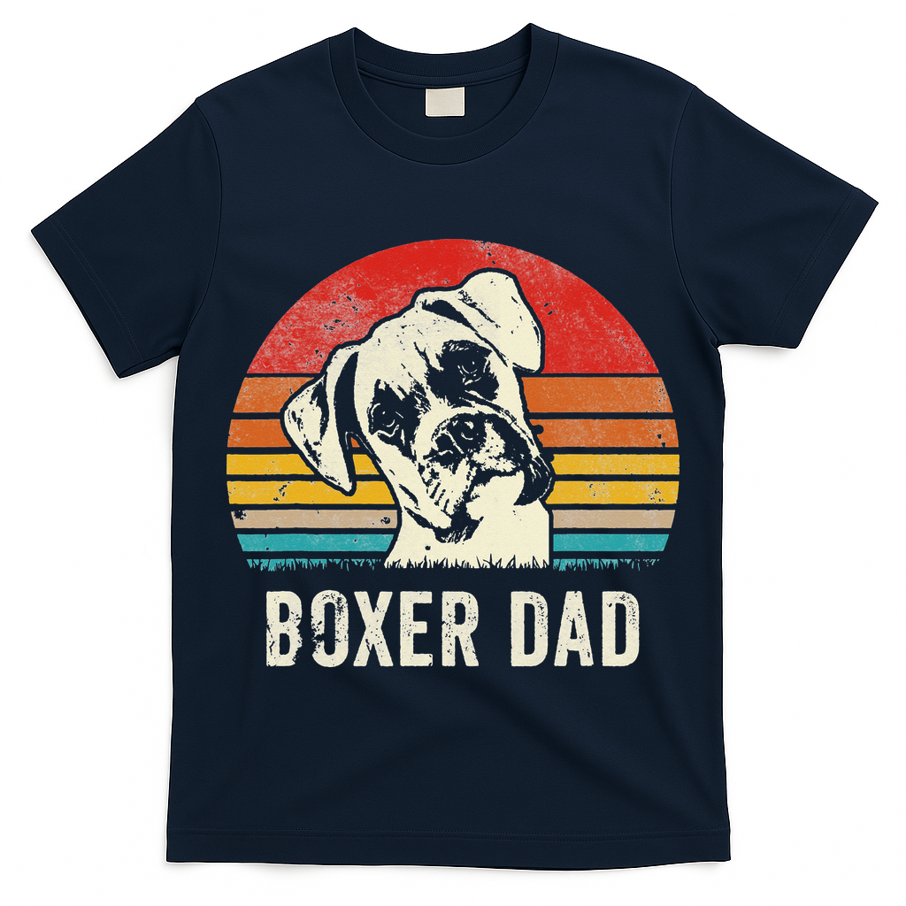 Vintage Boxer Dad Ever Daddy Gifts Dog Dad Father T-Shirt