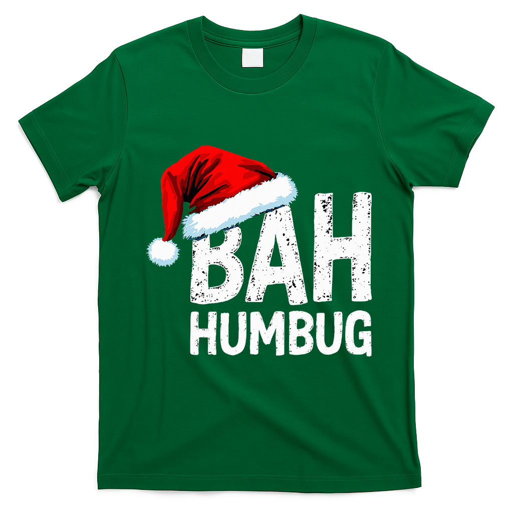 Vintage Bah Humbug Christmas Santa Funny Xmas Party T-Shirt - Irish Green