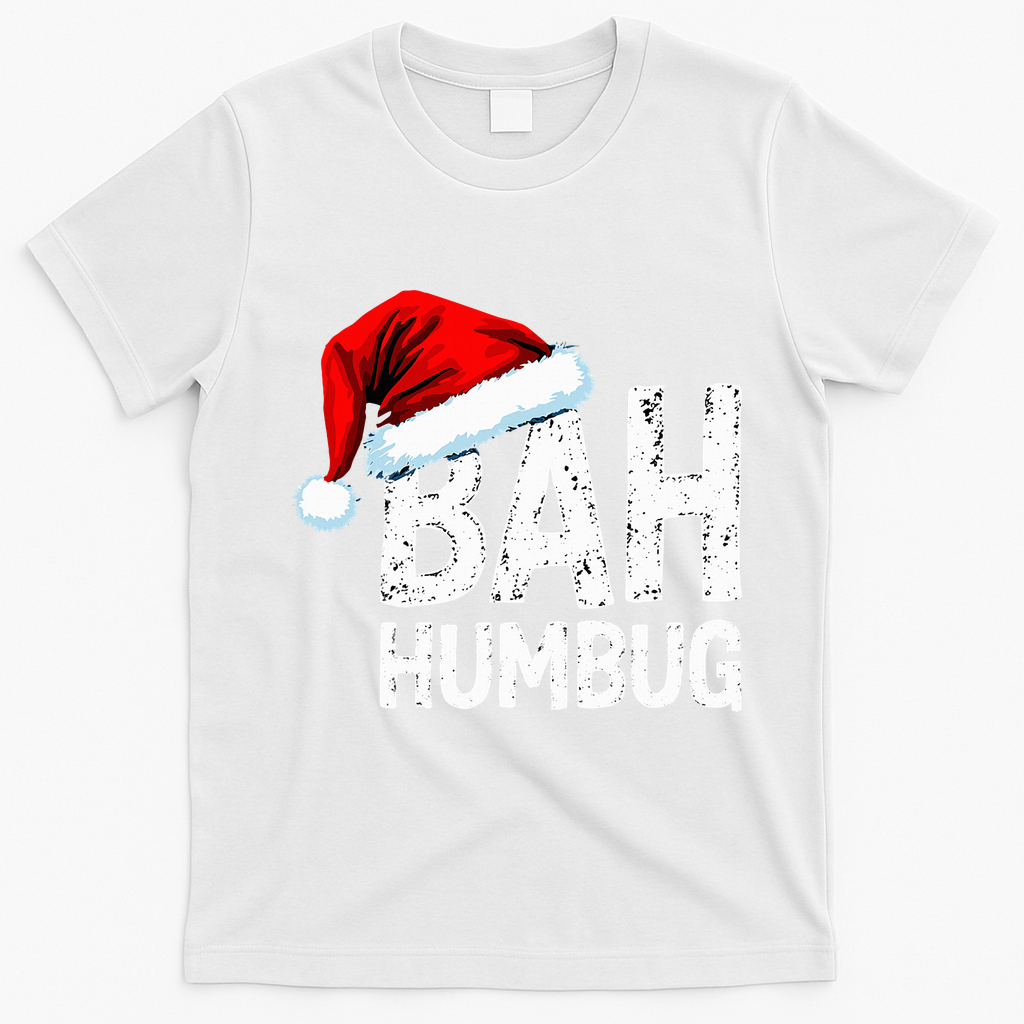 Vintage Bah Humbug Christmas Santa Funny Xmas Party T-Shirt - White