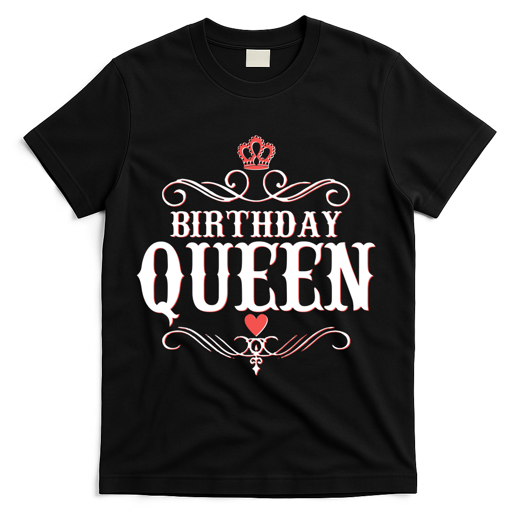 Vintage Birthday Queen T-Shirt - Black