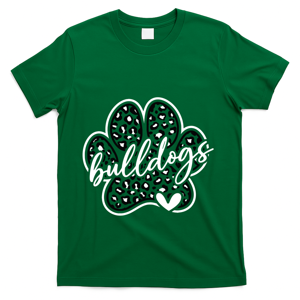 Vintage Bulldogs Team Pride School Spirit Back To School T-Shirt - Green