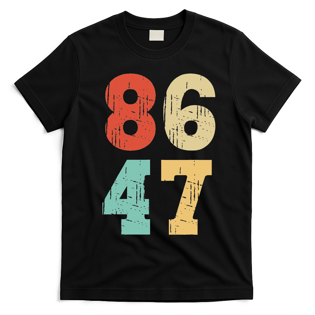 Vintage Classic 86 47 Anti Trump T-Shirt - Black