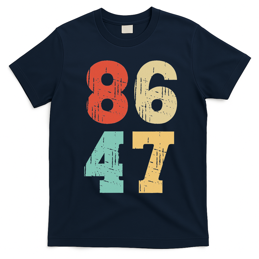 Vintage Classic 86 47 Anti Trump T-Shirt - Navy Blue
