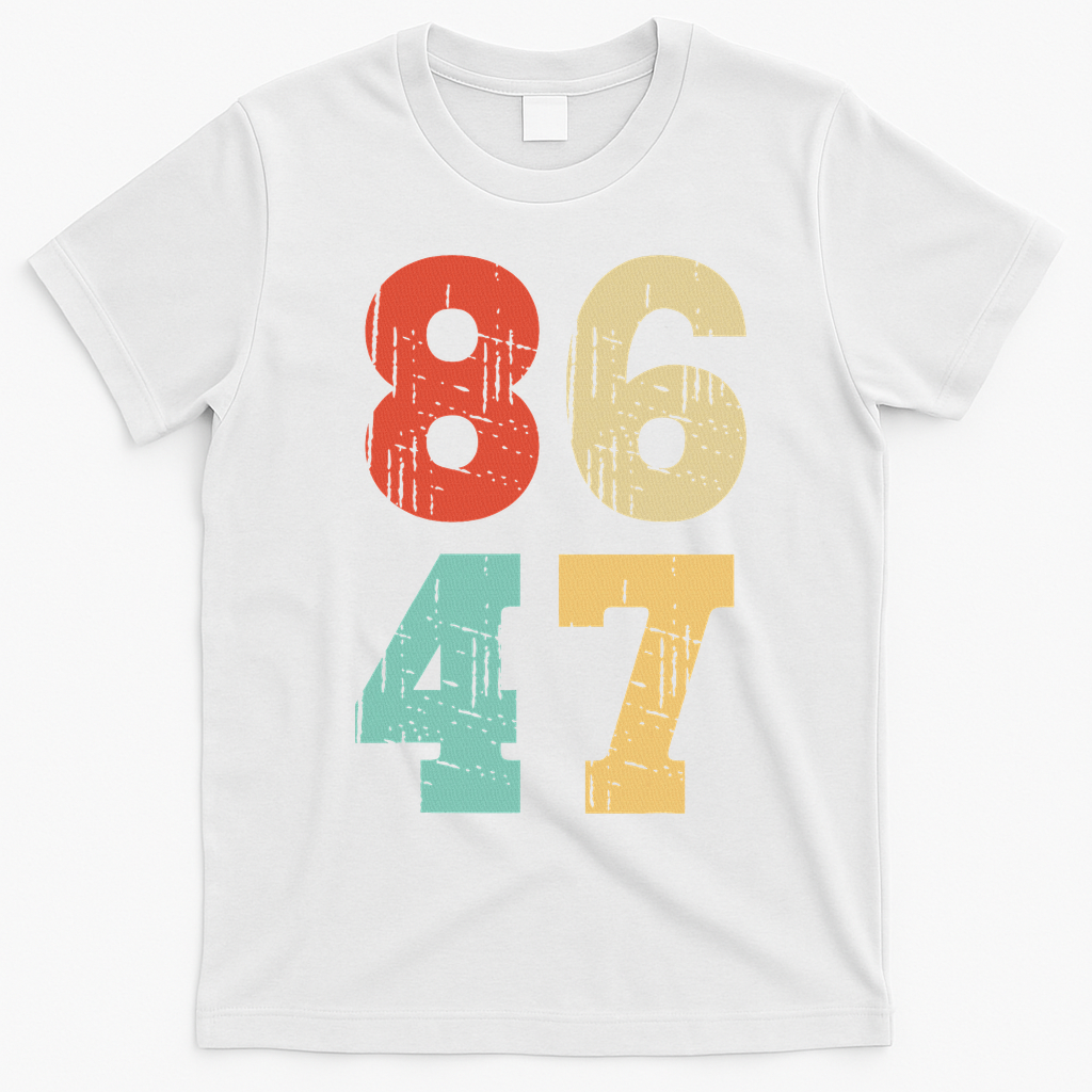 Vintage Classic 86 47 Anti Trump T-Shirt - White