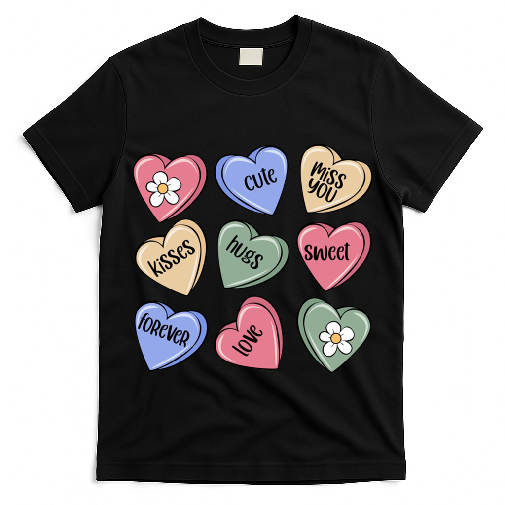 Valentine Candy Hearts Cute Gift T-Shirt
