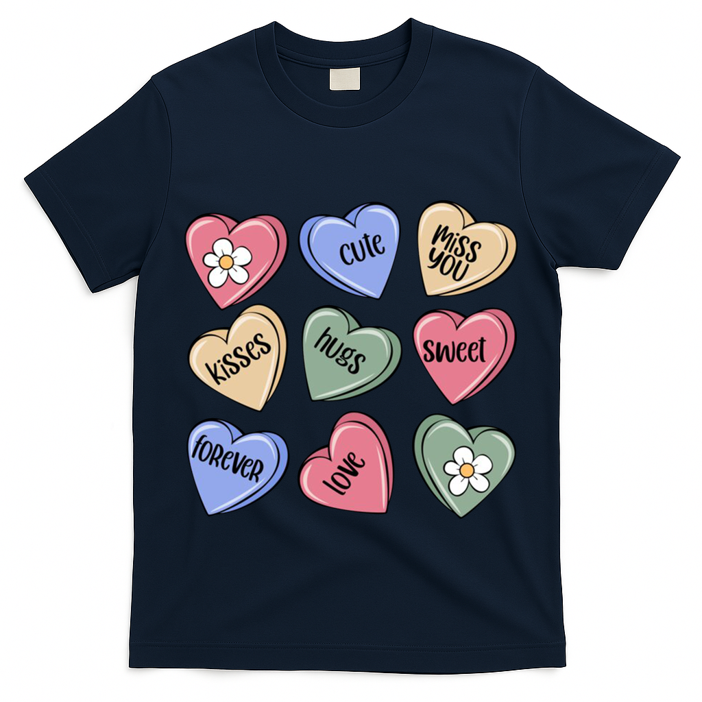 Valentine Candy Hearts Cute Gift T-Shirt