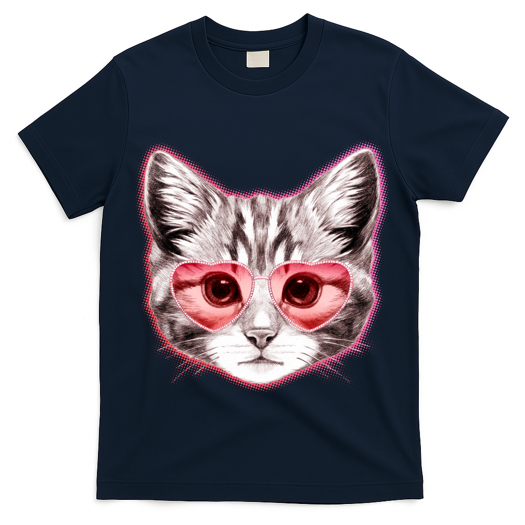 Valentine Cat Love Shades T-Shirt