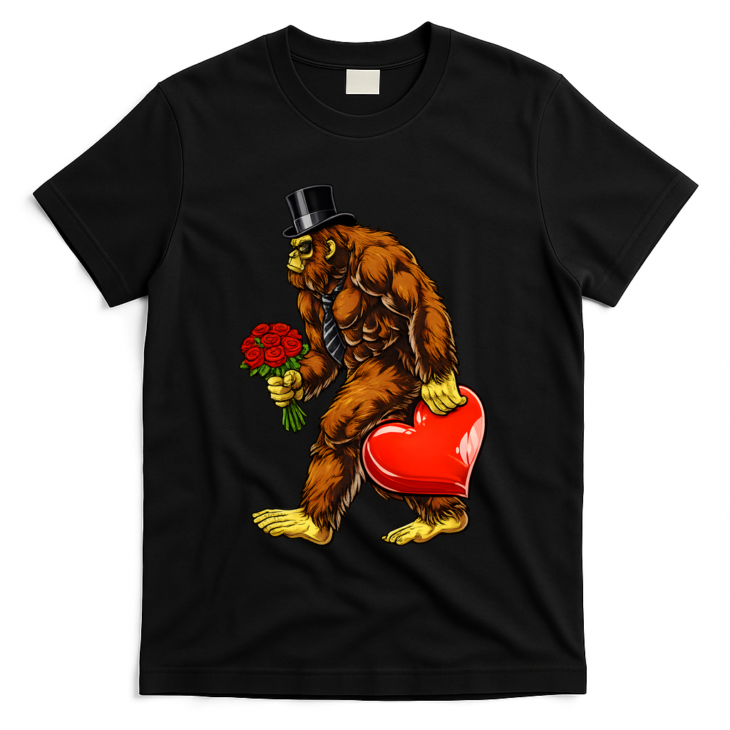 Valentines Day Bigfoot Sasquatch Lover T-Shirt