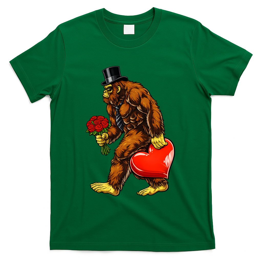 Valentines Day Bigfoot Sasquatch Lover T-Shirt