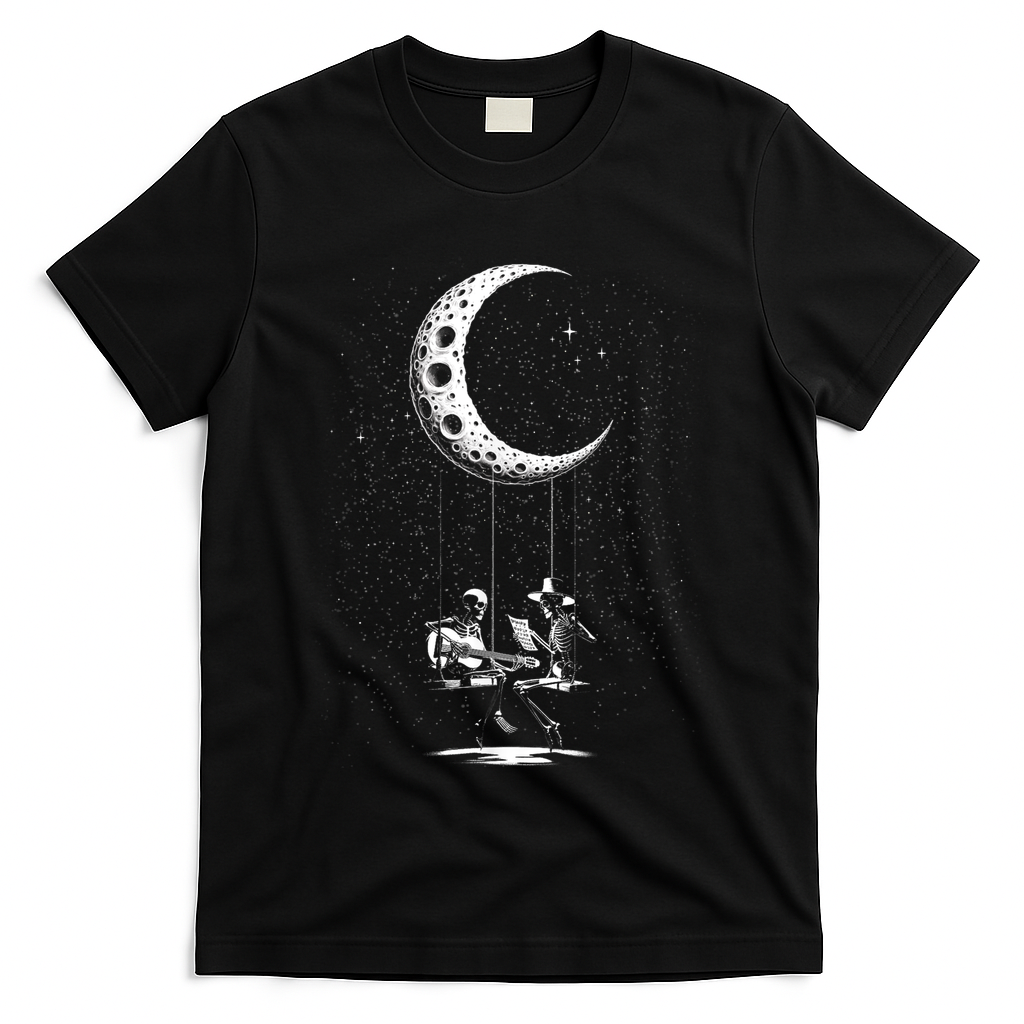 Valentine Day Funny Skeleton Couple Guitar Rock And Roll T-Shirt