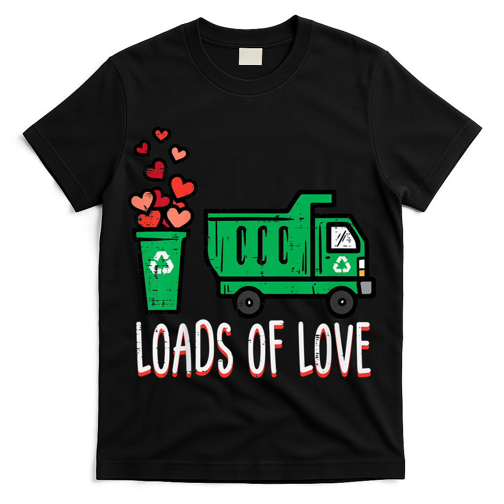 Valentines Day Garbage Truck Loads Of Love T-Shirt