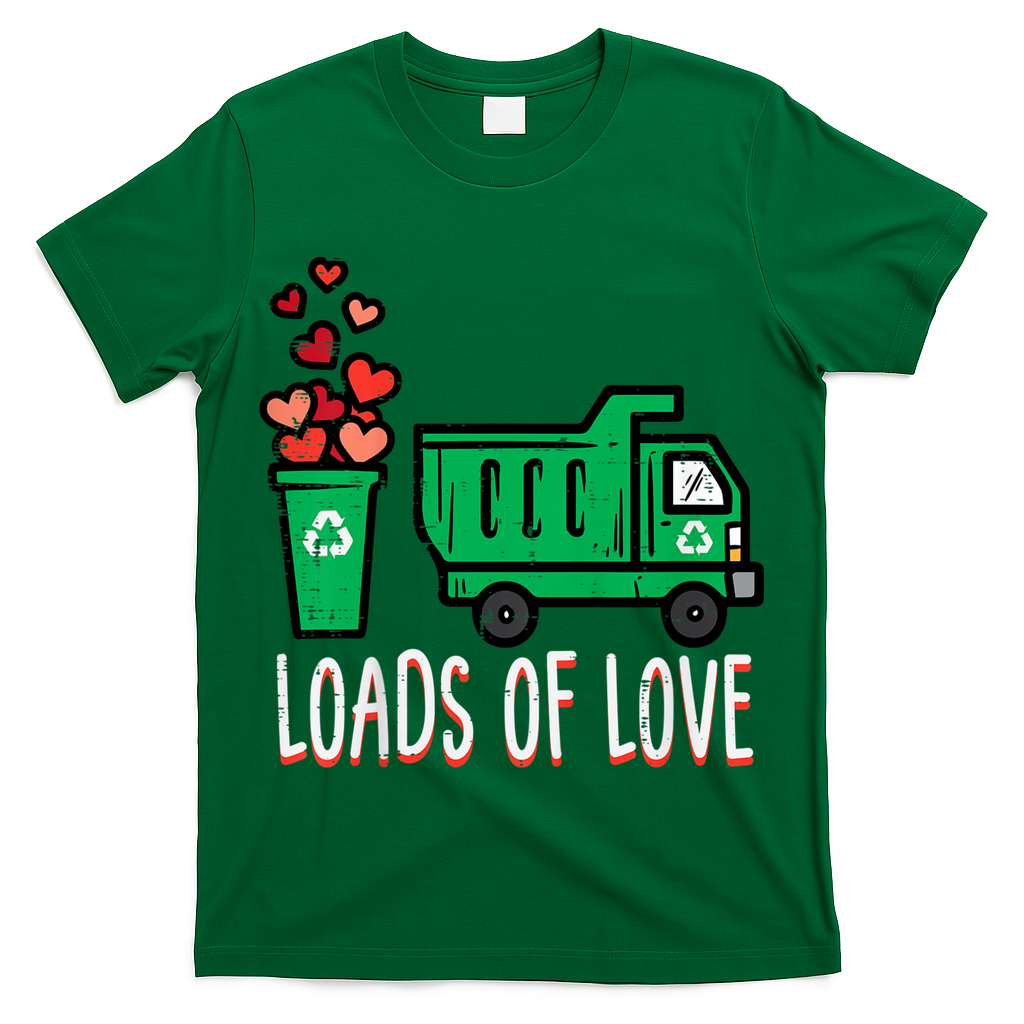 Valentines Day Garbage Truck Loads Of Love T-Shirt