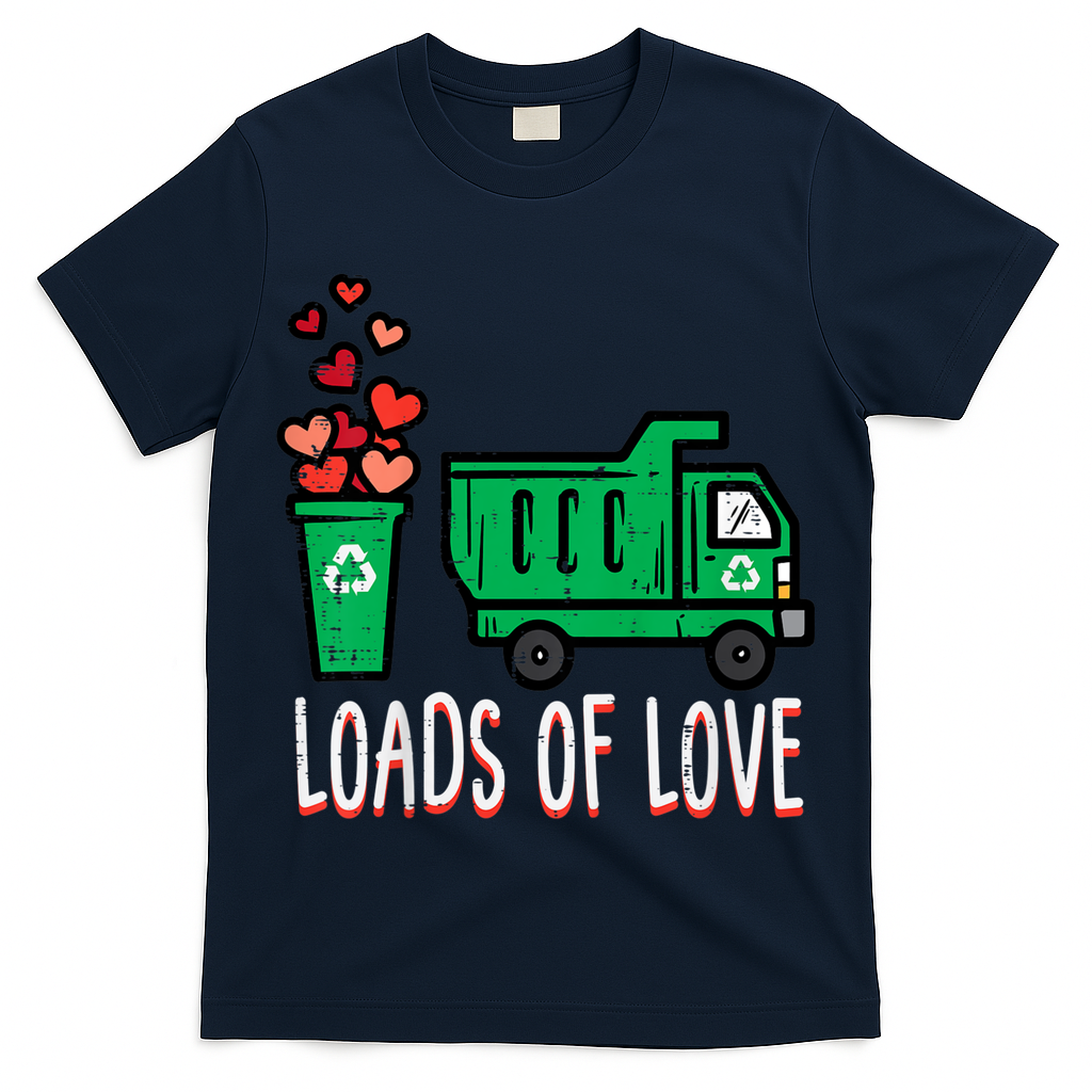 Valentines Day Garbage Truck Loads Of Love T-Shirt