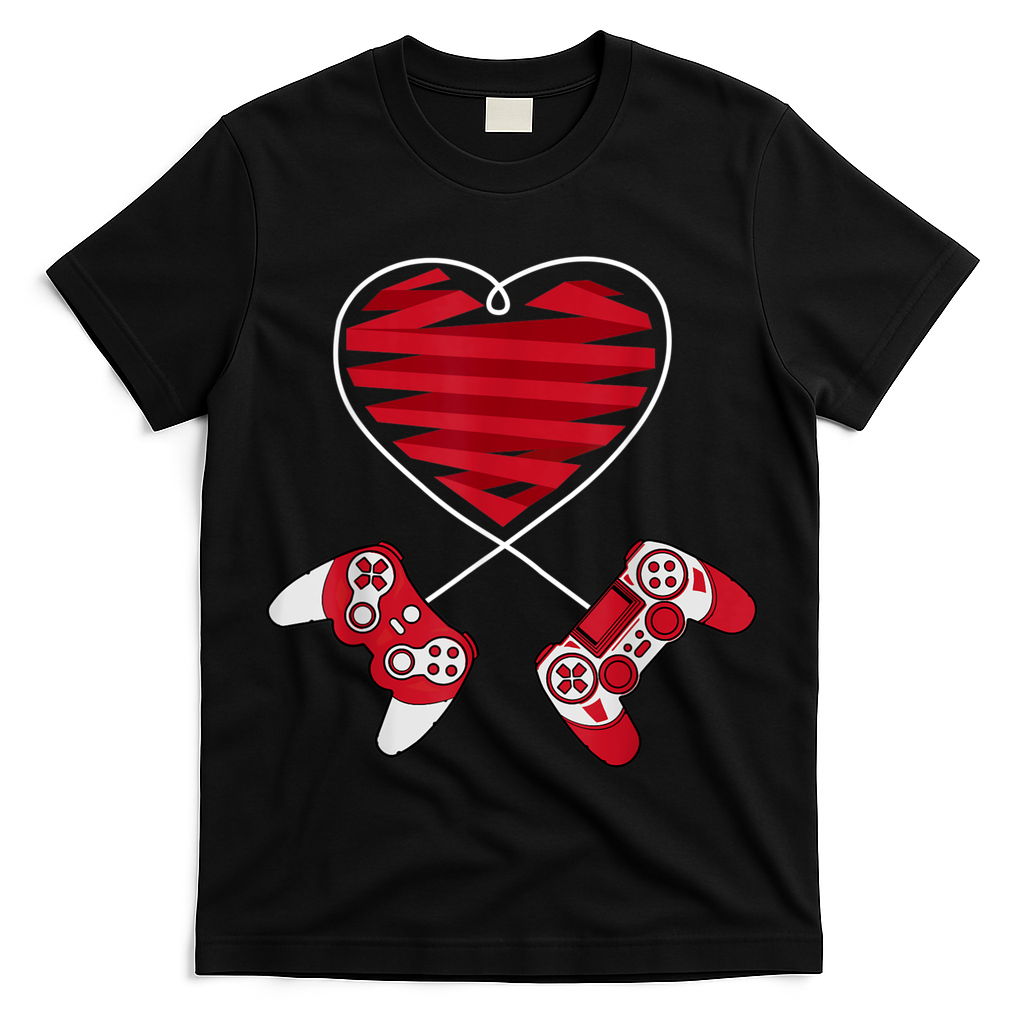 Valentines Day Gamer Shirt Controller Kids Boys Valentine T-Shirt