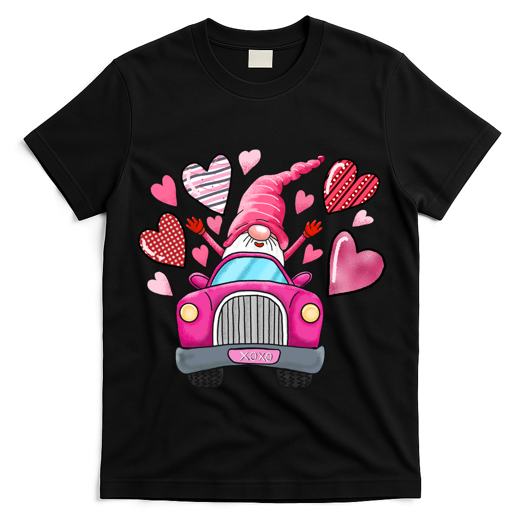 Valentines Day Gnome Heart Truck T-Shirt