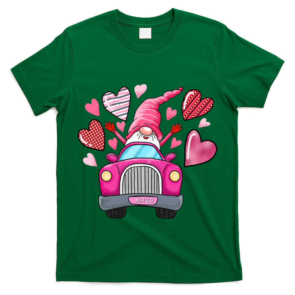 Valentines Day Gnome Heart Truck T-Shirt