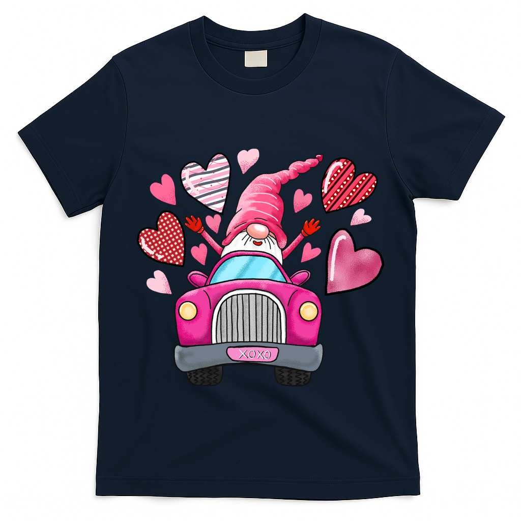 Valentines Day Gnome Heart Truck T-Shirt