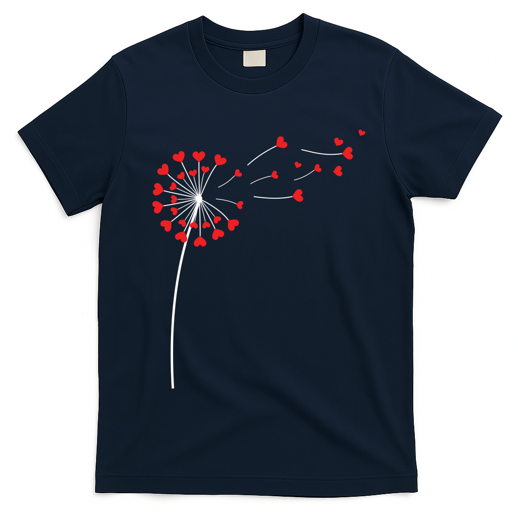 Valentines Day Heart Dandelion Cute T-Shirt