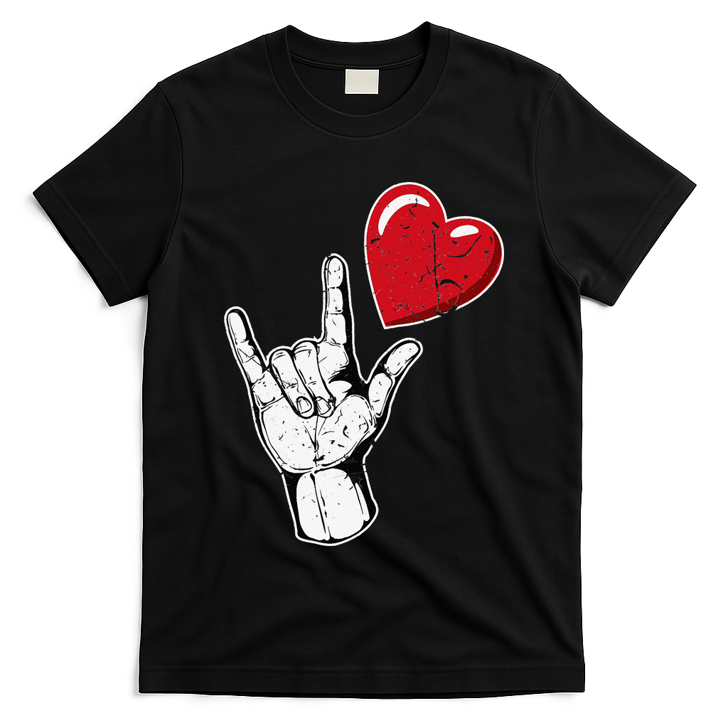 Valentines Day I Love You Heart Hand Sign Language T-Shirt