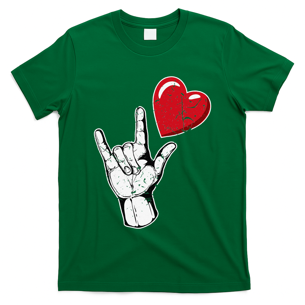 Valentines Day I Love You Heart Hand Sign Language T-Shirt