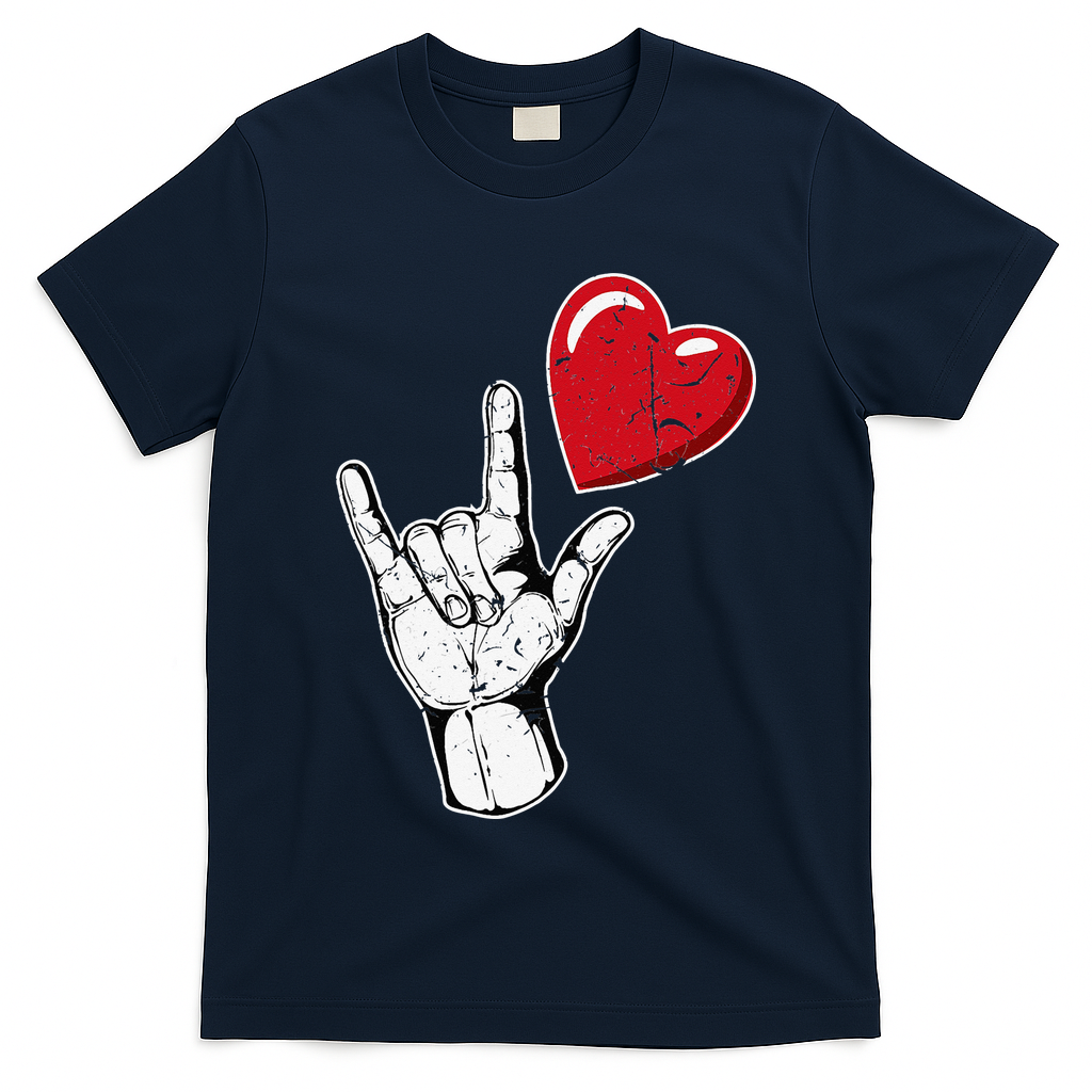 Valentines Day I Love You Heart Hand Sign Language T-Shirt