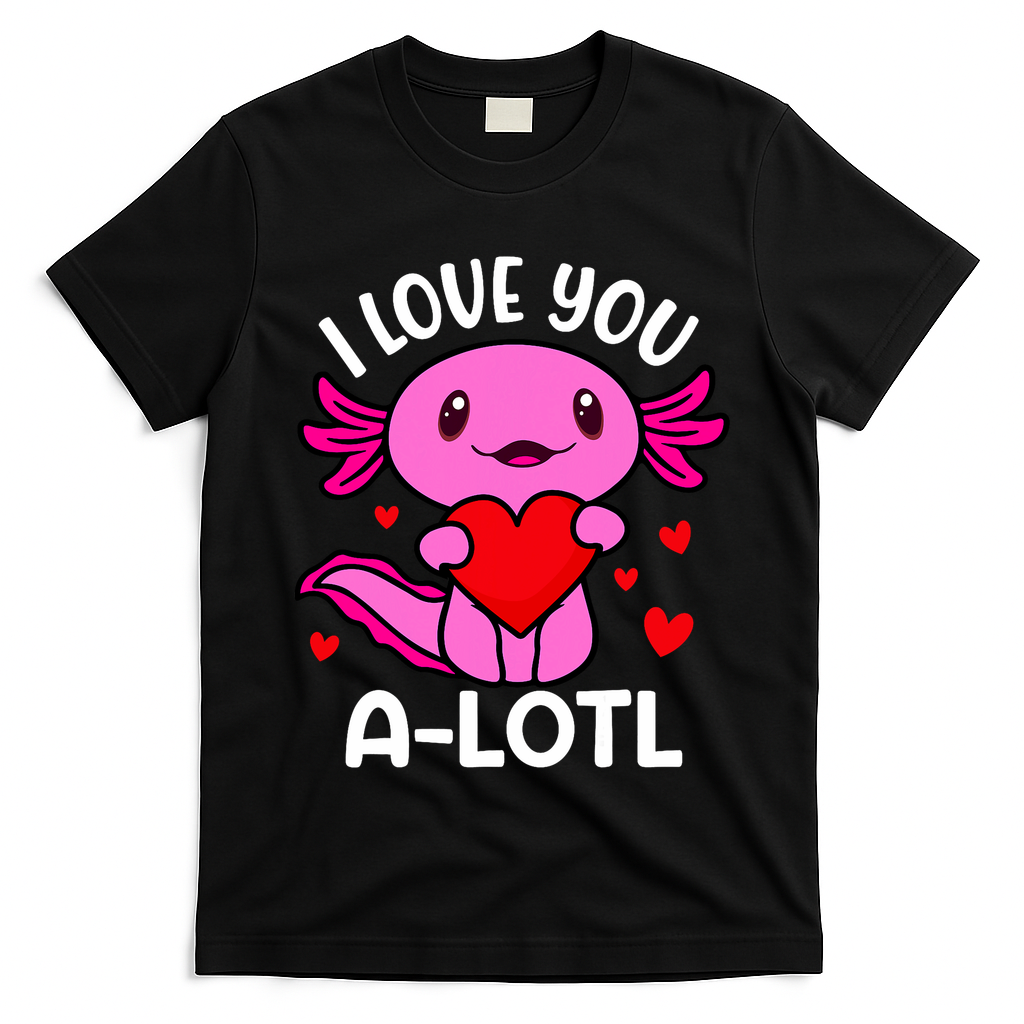 Valentines Day I Love You Alotl Axolotl T-Shirt