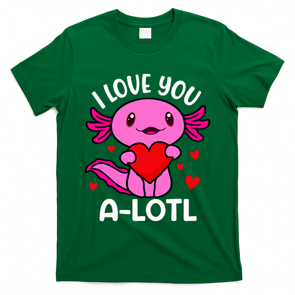 Valentines Day I Love You Alotl Axolotl T-Shirt