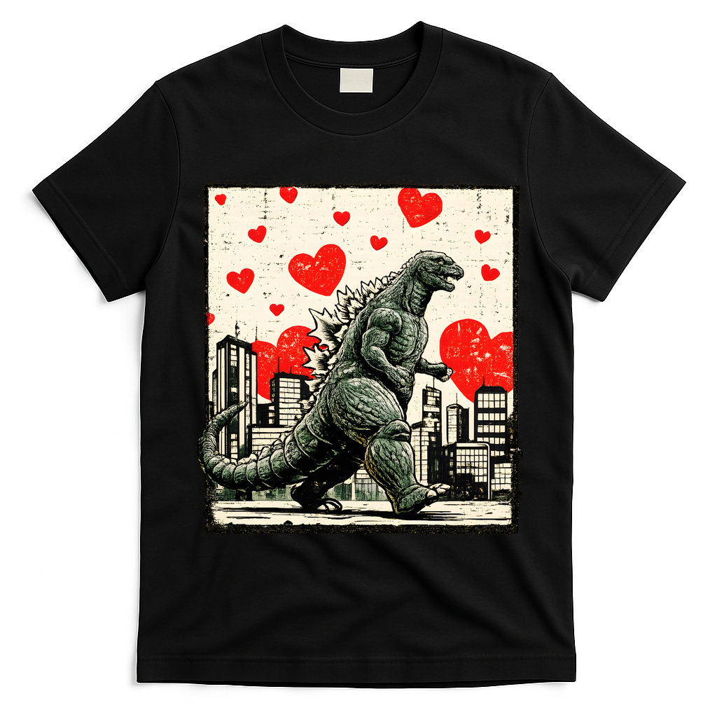 Valentine's Day Japanese Monster Hearts Kaiju T-Shirt