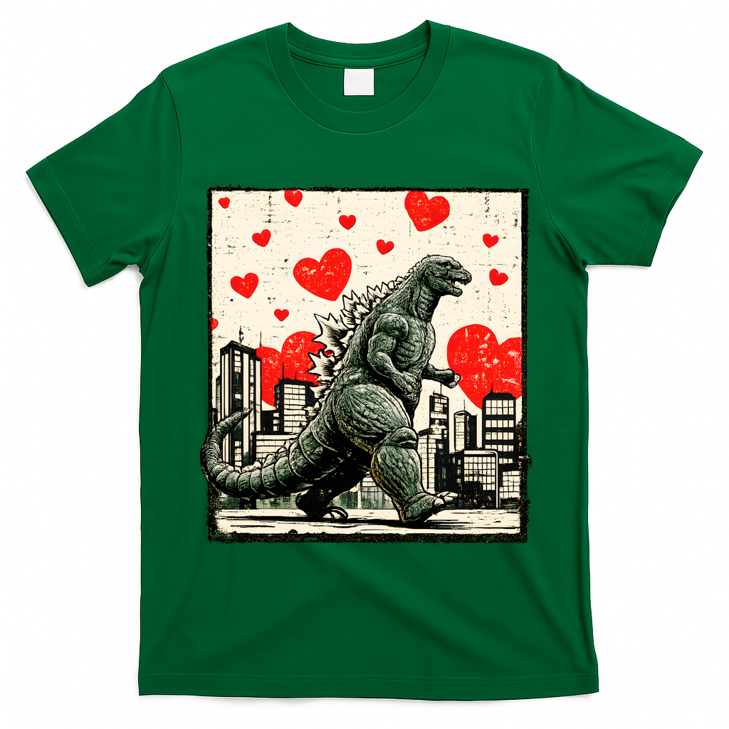 Valentine's Day Japanese Monster Hearts Kaiju T-Shirt