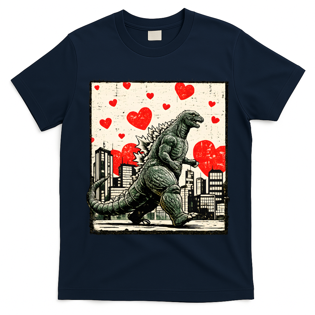 Valentine's Day Japanese Monster Hearts Kaiju T-Shirt