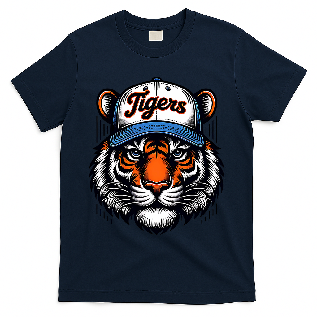 Vintage Detroit Name Graphic Design T-Shirt - Navy