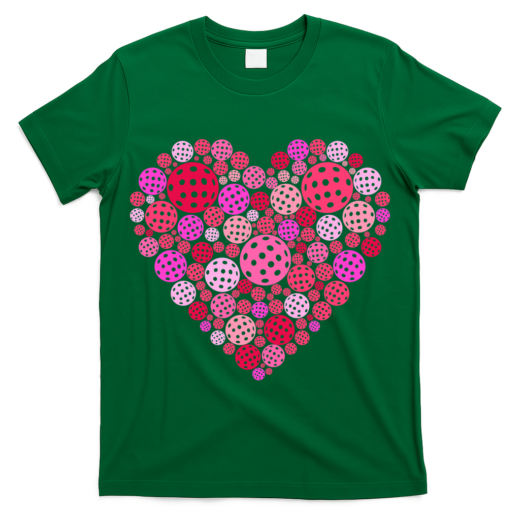 Valentines Day Pickleball Heart Love Pickleball T-Shirt