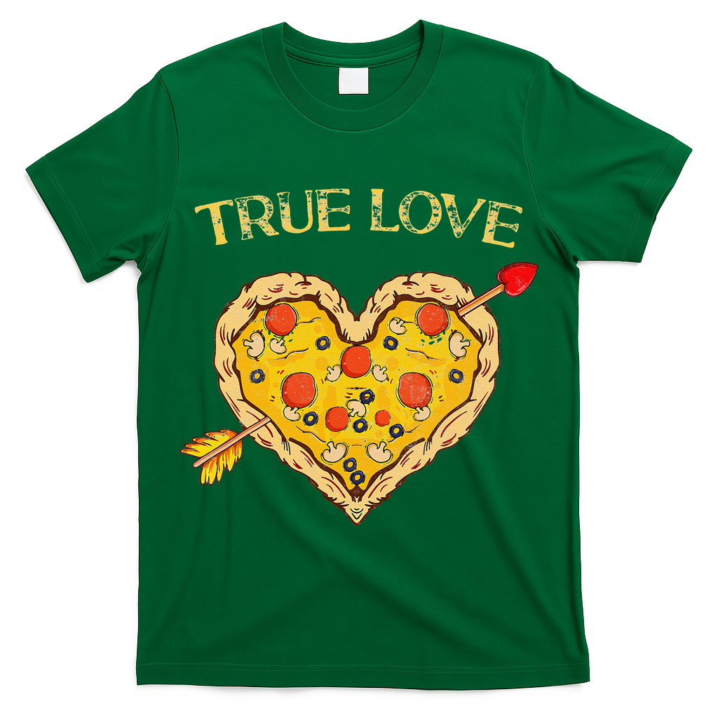 Valentine's Day True Love Valentine Pizza Heart T-Shirt