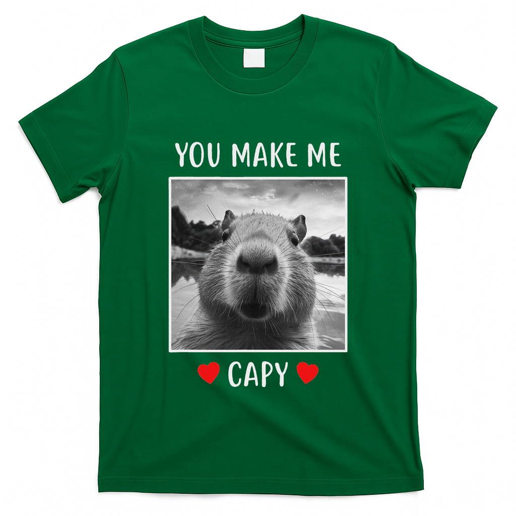 Valentines Day You Make Me Capy Funny Capybara T-Shirt