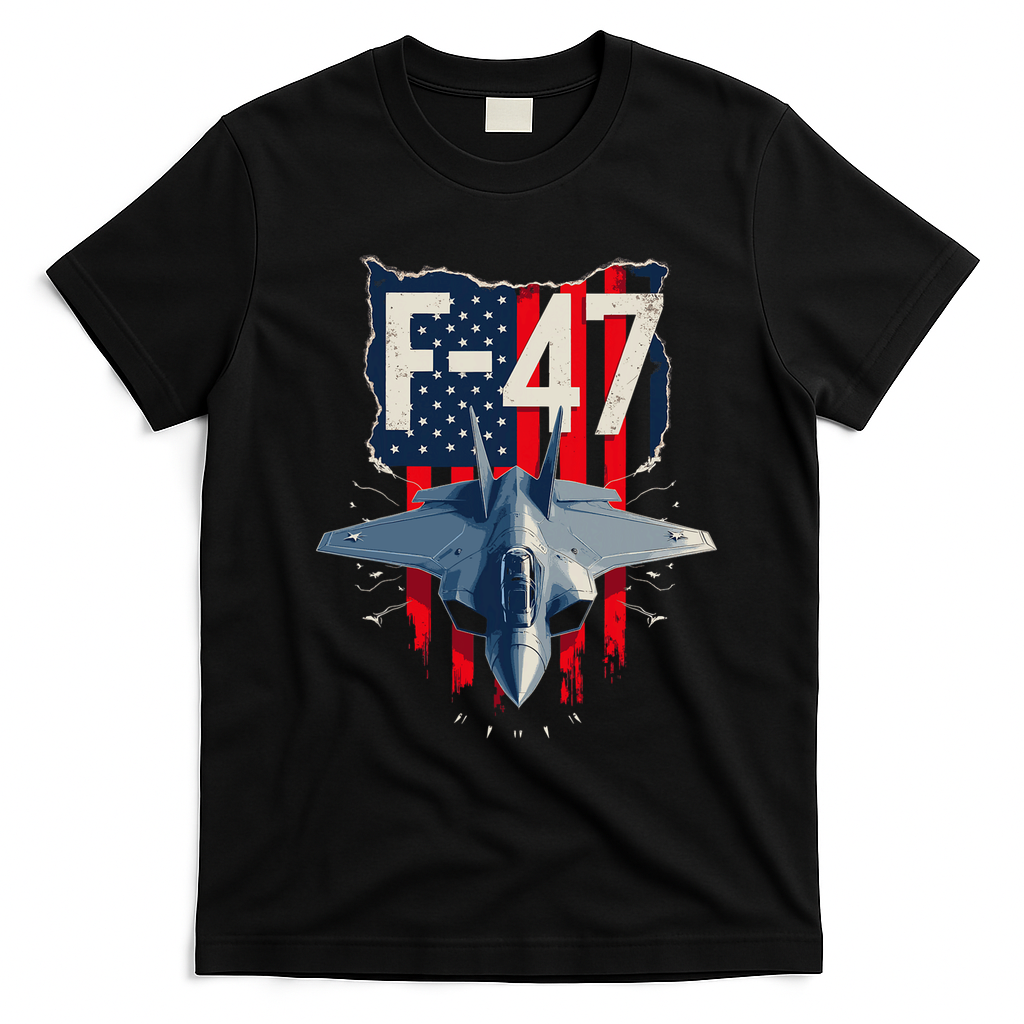 Vintage F47 Fighter Jet Trump F 47 Jet Fighter Aircraft Usa T-Shirt - Black