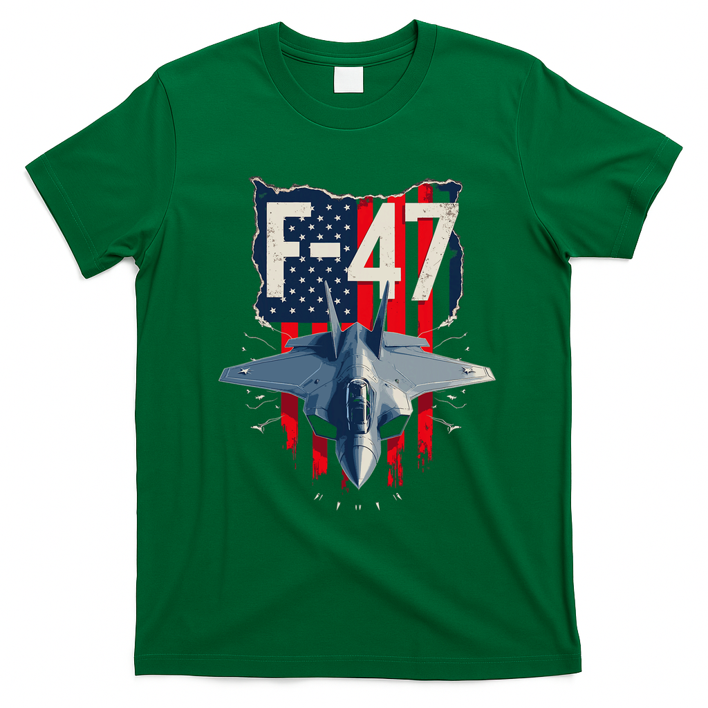 Vintage F47 Fighter Jet Trump F 47 Jet Fighter Aircraft Usa T-Shirt - Irish Green