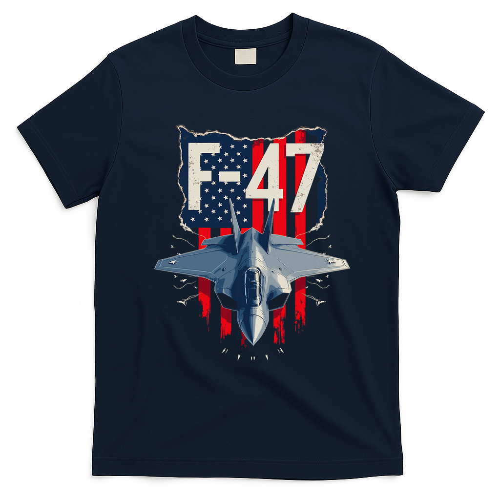 Vintage F47 Fighter Jet Trump F 47 Jet Fighter Aircraft Usa T-Shirt - Navy Blue
